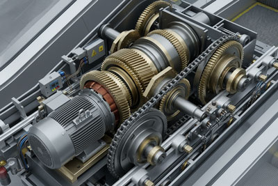 نحوه عملکرد پله‌برقی و تعامل اجزا برای ایجاد حرکت روان و یکنواخت.