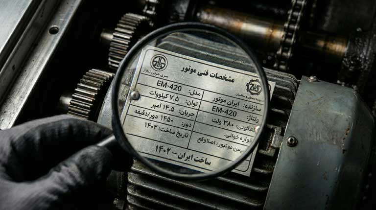 بازرسی پلاک موتور برای تشخیص پله برقی اصل از تقلبی