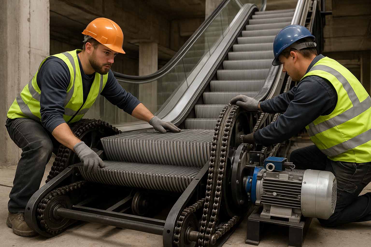 نصب پله برقی و بررسی قطعات اصلی طبق استاندارد EN115