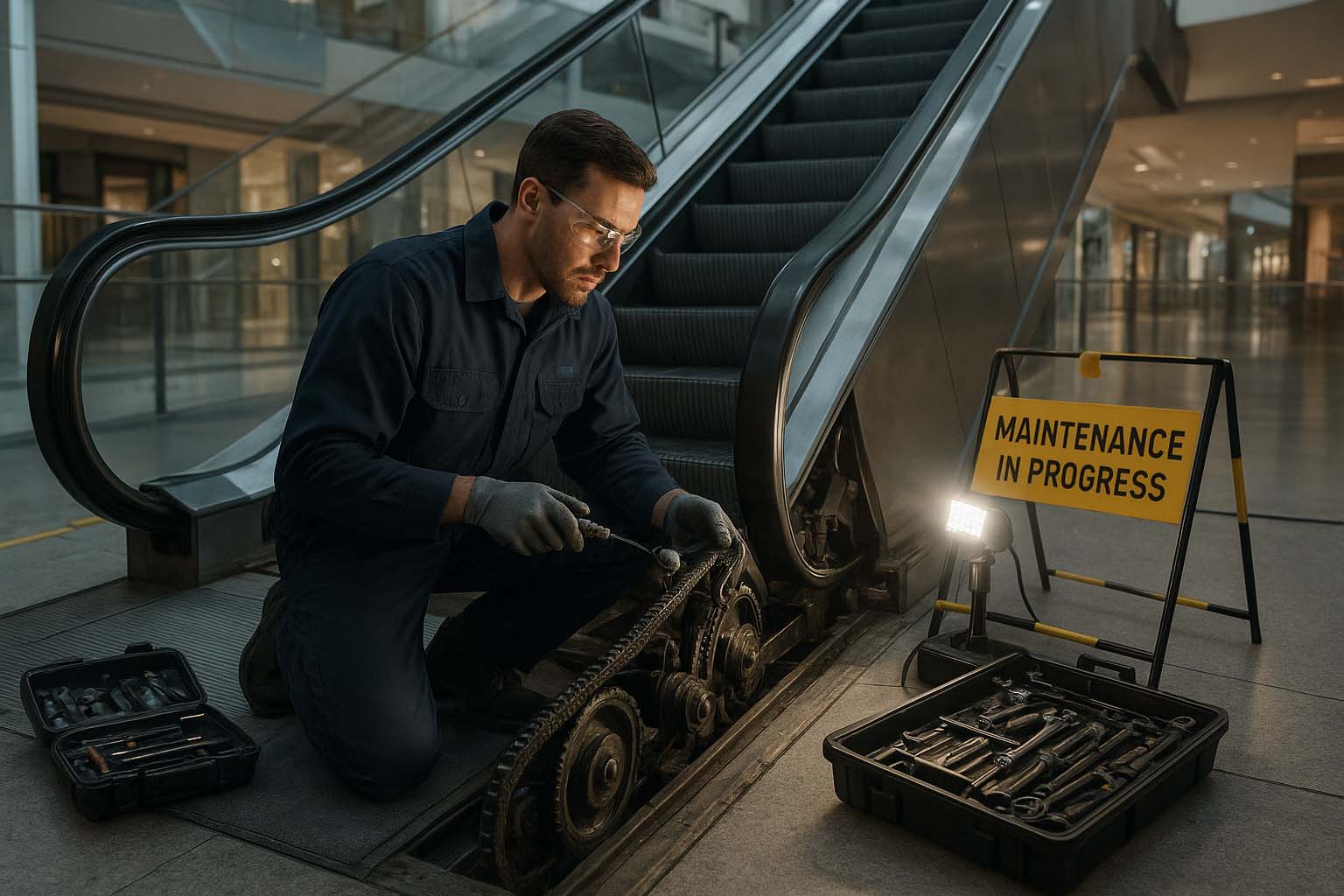 انجام سرویسهای دورهای و نگهداری پله برقی برای بهینهسازی عملکرد و افزایش طول عمر دستگاه