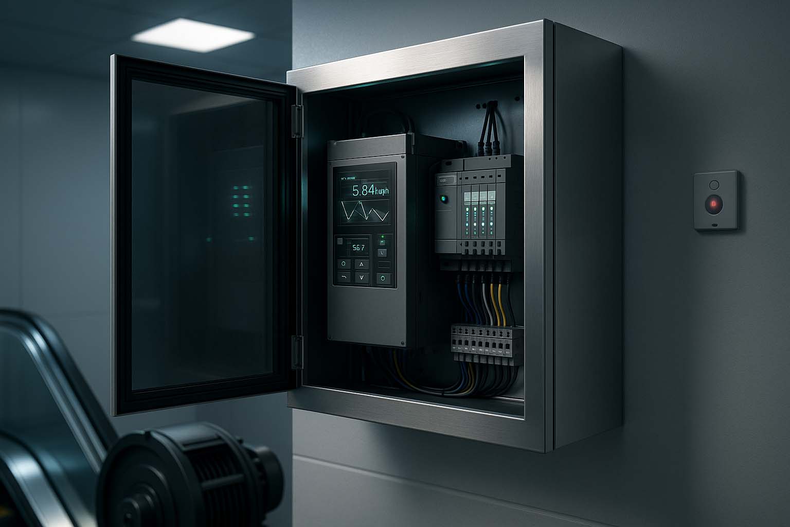 سیستمهای هوشمند کنترل مصرف برق در پلههای برقی که مصرف انرژی را بهینهسازی میکنند و عملکرد دستگاه را تنظیم میکنند