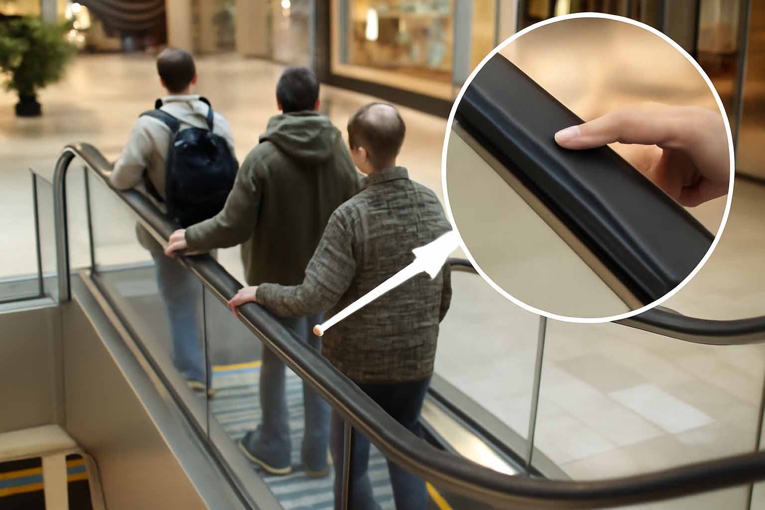 نقش هندریل پله برقی در ایمنی مسافران