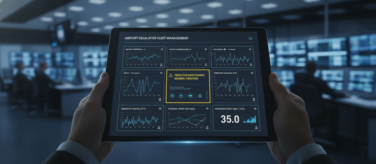 داشبورد مانیتورینگ هوشمند IoT برای نگهداری پیشگیرانه پله برقی