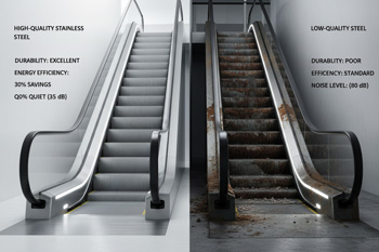 مقایسه دوام و کیفیت پله برقی با متریال‌های مختلف