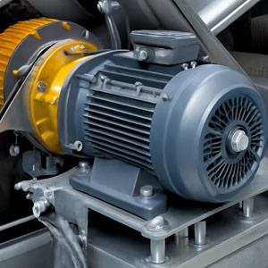 نمای نزدیک از موتور پله برقی با تاکید بر جزئیات فنی.