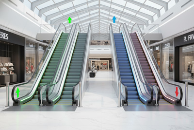 مقایسه حرکت پله برقی یک‌طرفه و دوطرفه