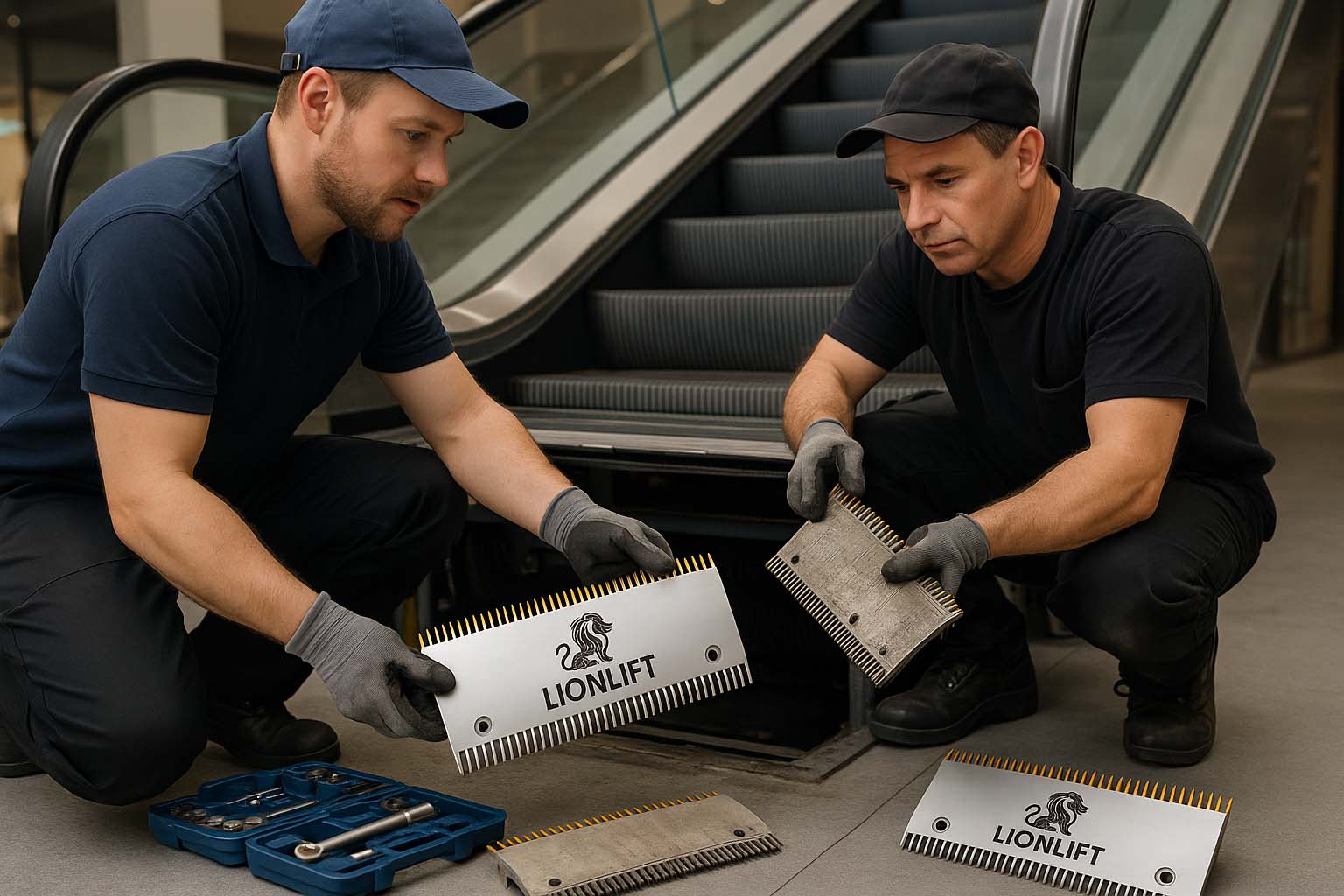 مراحل اورهال پله برقی با قطعات آلمانی لاین لیفت توسط شرکت پله برقی لاین