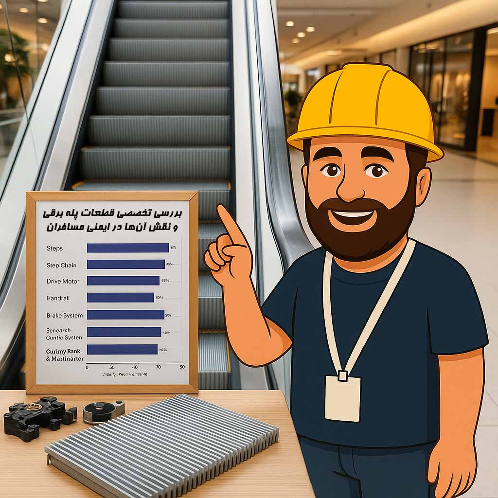 پله‌های پله برقی مدرن با طراحی ضدلغزش