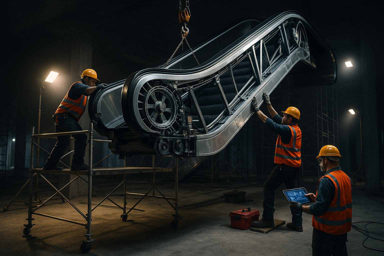 نصب پله برقی استاندارد توسط تکنسین‌های مجرب