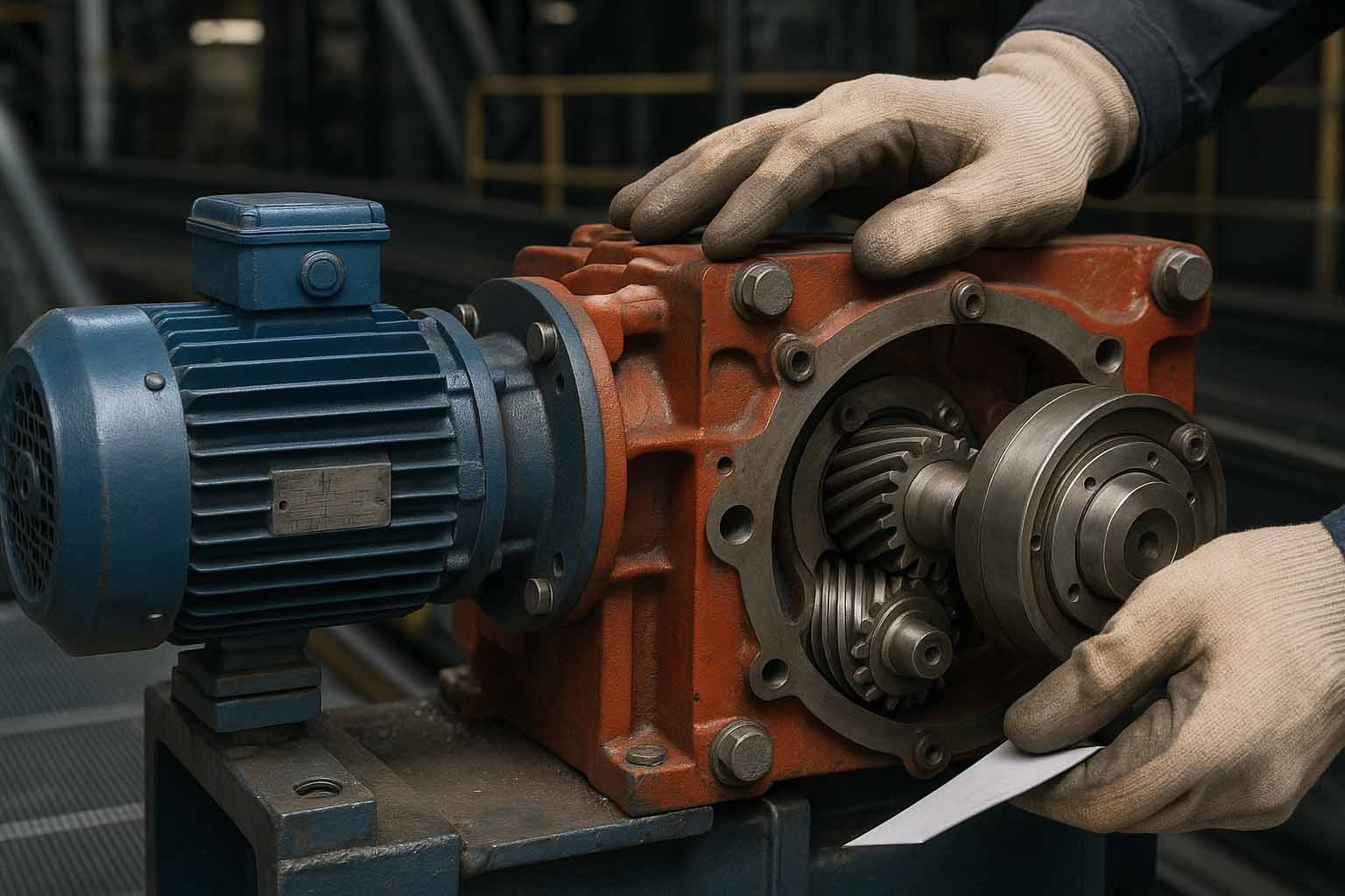 بازرسی موتور و گیربکس پله برقی در سرویس دوره‌ای