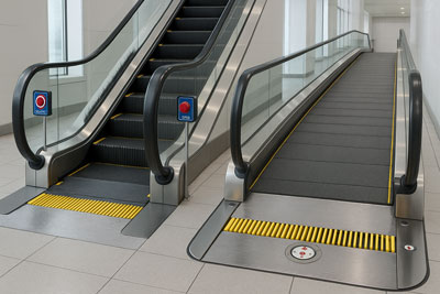 ایمنی رعایت شده در پله برقی و رمپ برقی