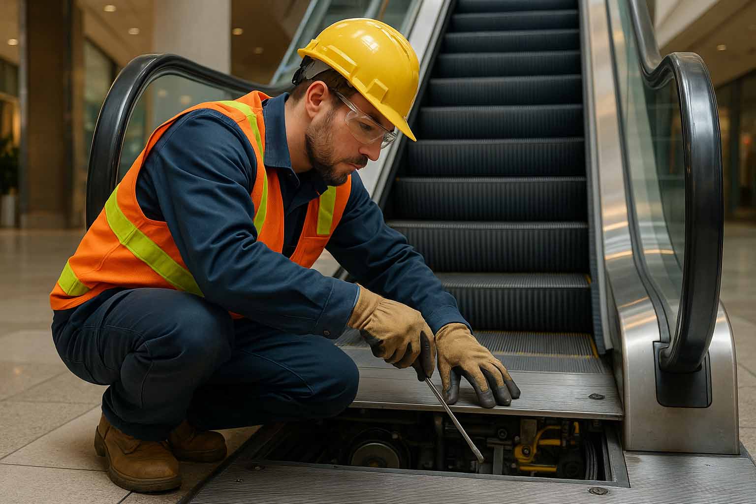 سرویس و نگهداری پله برقی توسط تکنسین متخصص