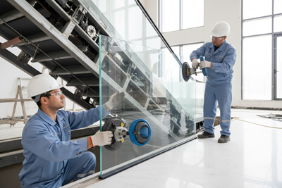 نصب دقیق و تخصصی پنلهای پله برقی شیشه ای