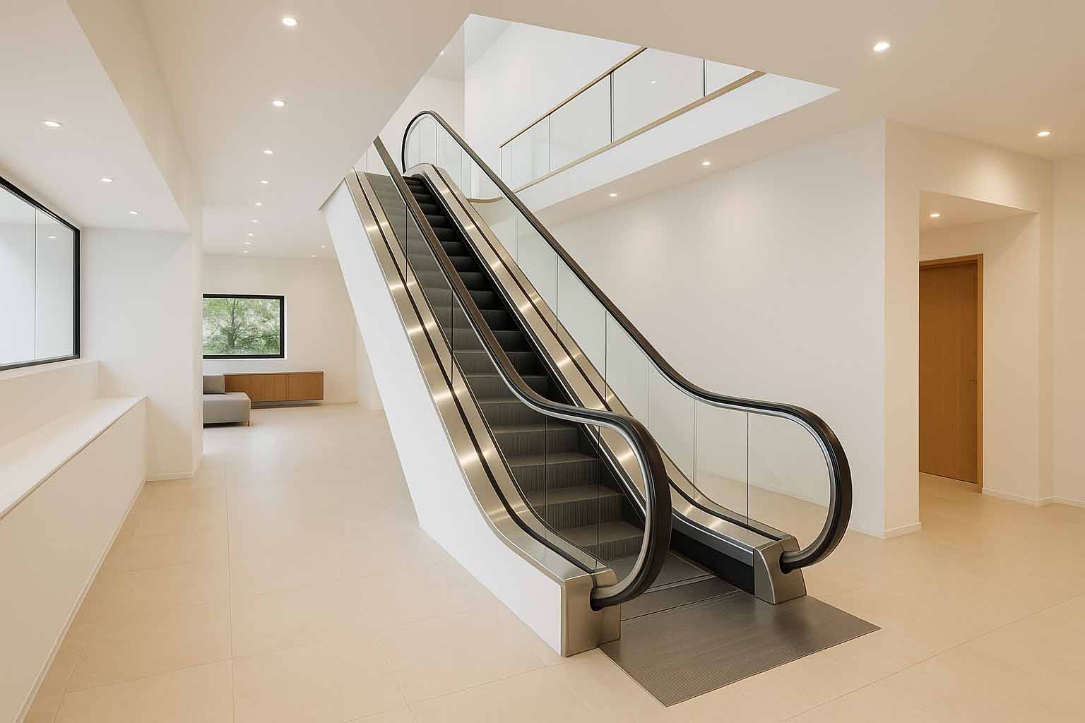 پله برقی خانگی مدرن در خانه دوبلکس