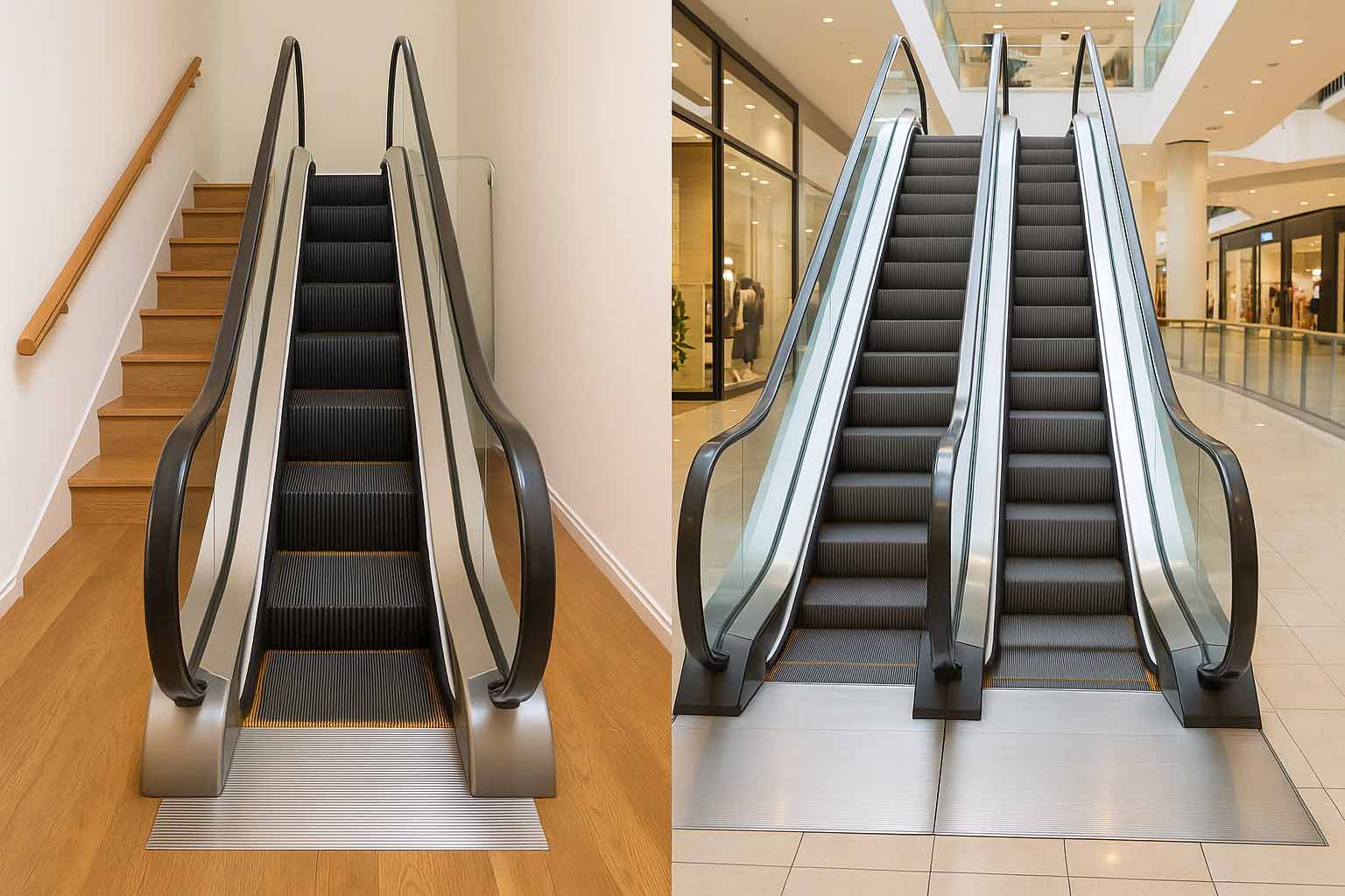 مقایسه پله برقی خانگی و تجاری