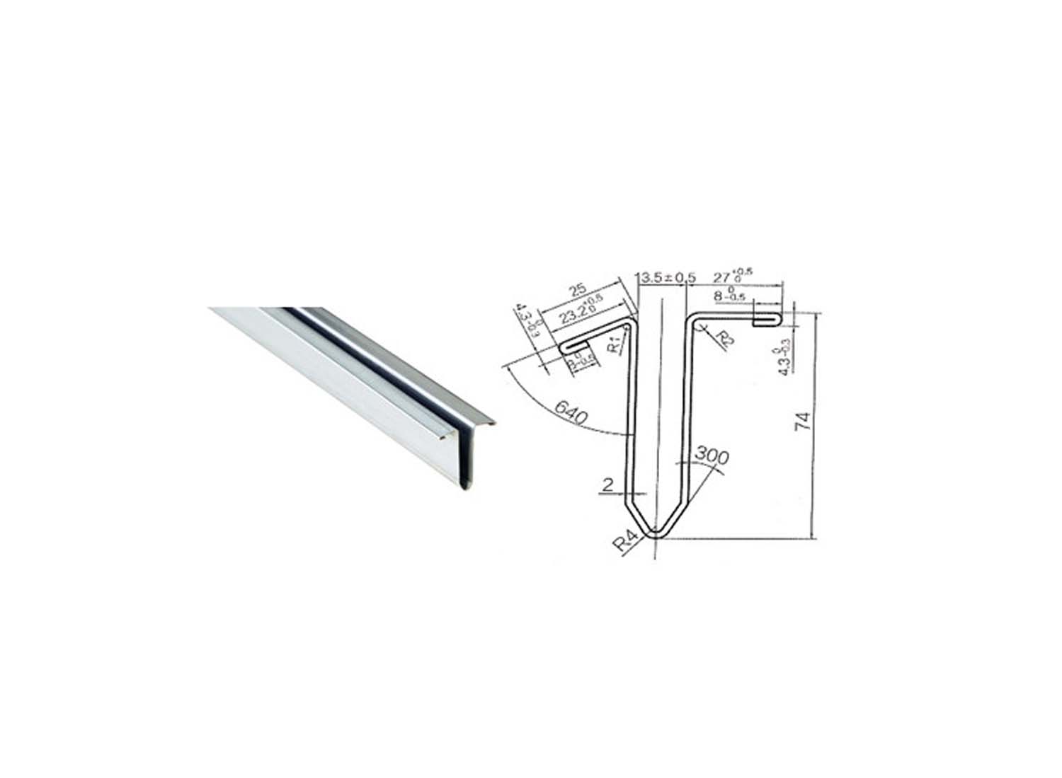 ریل شیشه پله برقی راست بالا 30 درجه برند Lion