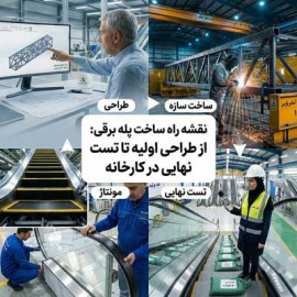 نقشه راه ساخت پله برقی: از طراحی اولیه تا تست نهایی در کارخانه