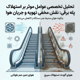 تحلیل تخصصی عوامل موثر بر استهلاک پله برقی: نقش مخفی تهویه و جریان هوا
