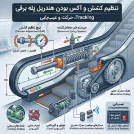 تنظیم کشش و آکس بودن هندریل پله برقی؛ Tracking، حرکت و عیب‌یابی