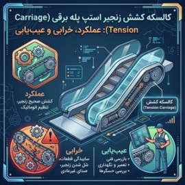 کالسکه کشش زنجیر استپ پله برقی (Tension Carriage)؛ عملکرد، خرابی و عیب‌یابی